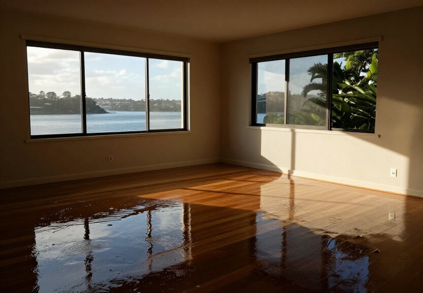Sewage backup in a Merrylands West garage before cleanup